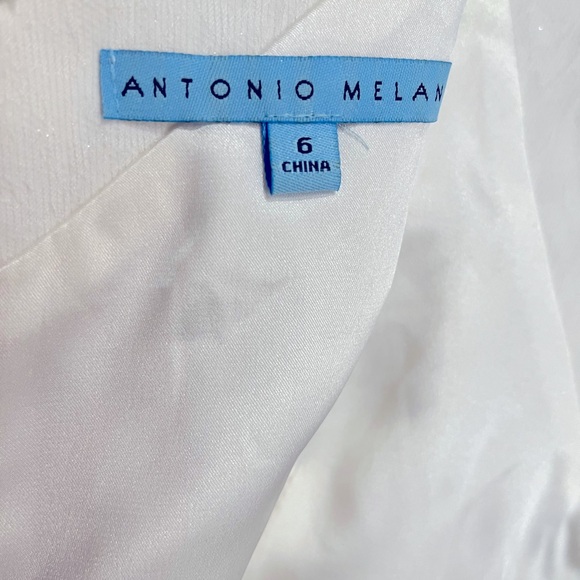 Antonio Melani white with silver embroidery design dress for any occasion sz 6 - Picture 6 of 16